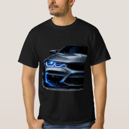 Modern sportbil neonstrålkastar-grafisk t-shirt