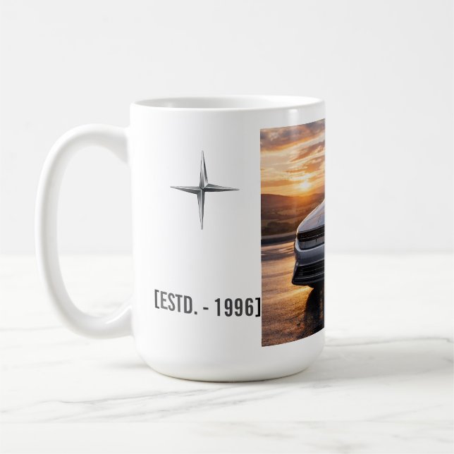 Modern Sportbil Solnedgångskörning Klassisk Kaffe  Kaffemugg (Vänster)