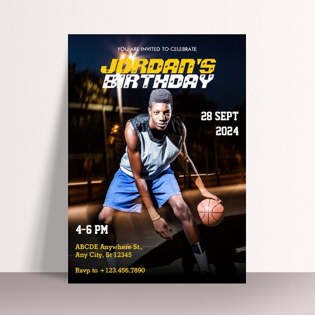 Modern sporteventiler Sports Birthday Photo Magazi Inbjudningar (Skapare uppladdad)