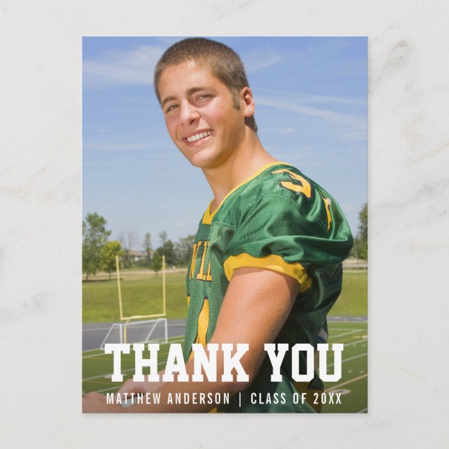 Modern Sporty Examen Tack (Tom Baksida) Vykort (Framsida)