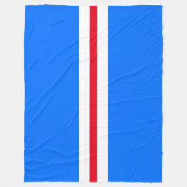 Modern Sporty Red White Blue Tävla Rand Fleecefilt