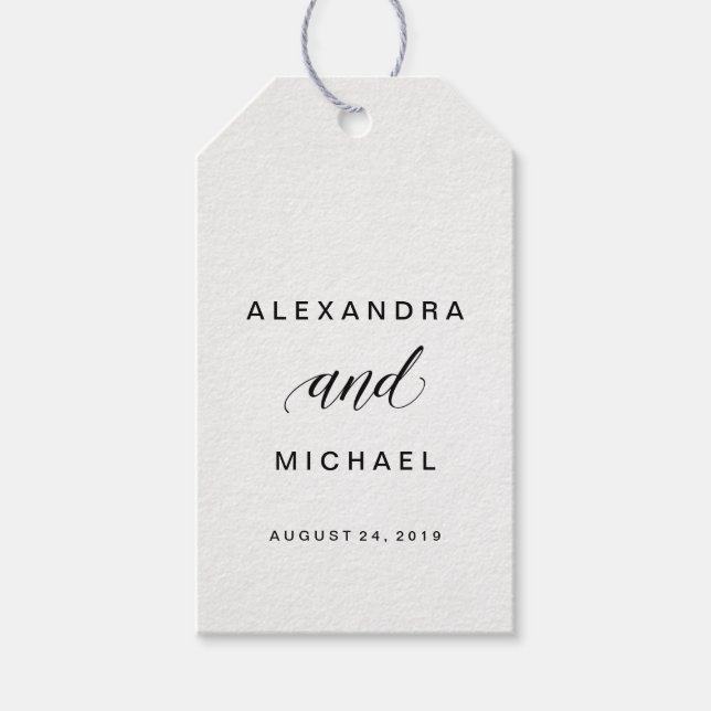 Modern språklig bröllopsförmån presentetikett (Framsidan)
