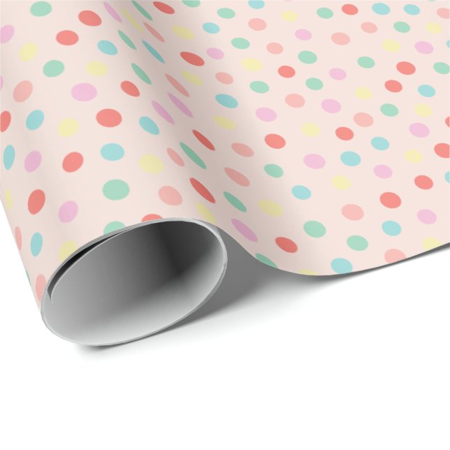 Modern spridd polka dots-design presentpapper (Rullad Hörn)