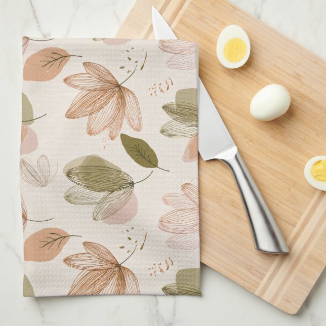 Modern Spring Botanical Floral Kitchen Towels Kökshandduk (Vikt i Fjärdedel)