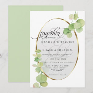 Modern Springtime Eucalyptus BarefootBride™ Inbjudningar