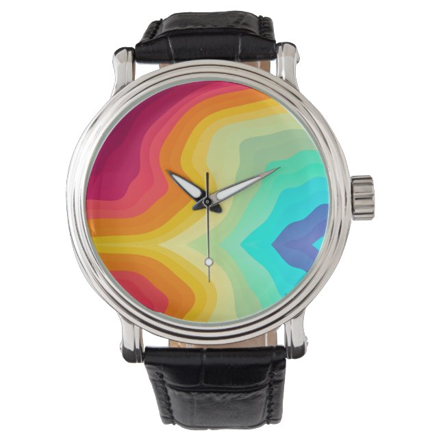 Modern sprucken färgrik stylist armbandsur (Framsida)