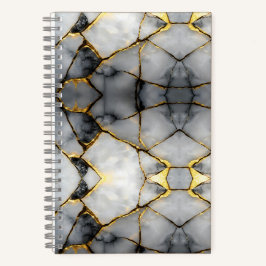 Modern sprucken guld vit & svart marmor
