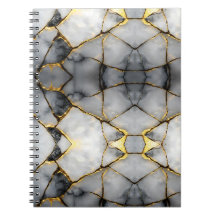 Modern sprucken guld vit & svart marmor