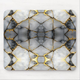 Modern sprucken guld vit & svart marmor musmatta
