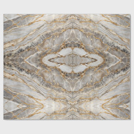 Modern sprucken guldvit marmor presentpapper