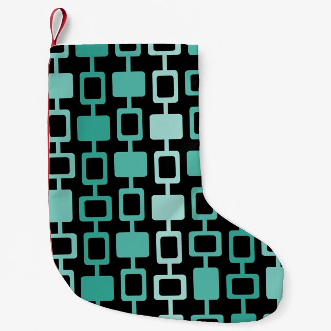 Modern Square Columns Black Aquamarine i mitten av Liten Julstrumpa (Framsidan)