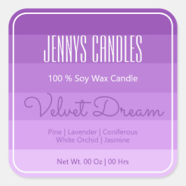 Modern Square Gräns Pastel Rainbow Ombre Lilac Fyrkantigt Klistermärke