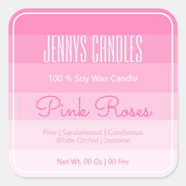 Modern Square Gräns Pastel Rainbow Ombre Rosa Fyrkantigt Klistermärke