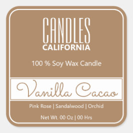 Modern Square Gräns Simple Light Brown Candles Fyrkantigt Klistermärke