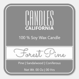 Modern Square Gräns Simple Mörk Grått Candles Fyrkantigt Klistermärke