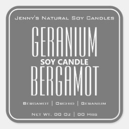 Modern Square Gräns Simple Mörk Grått Candles Fyrkantigt Klistermärke