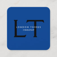 Modern Square Monogram Trendig Blue Black