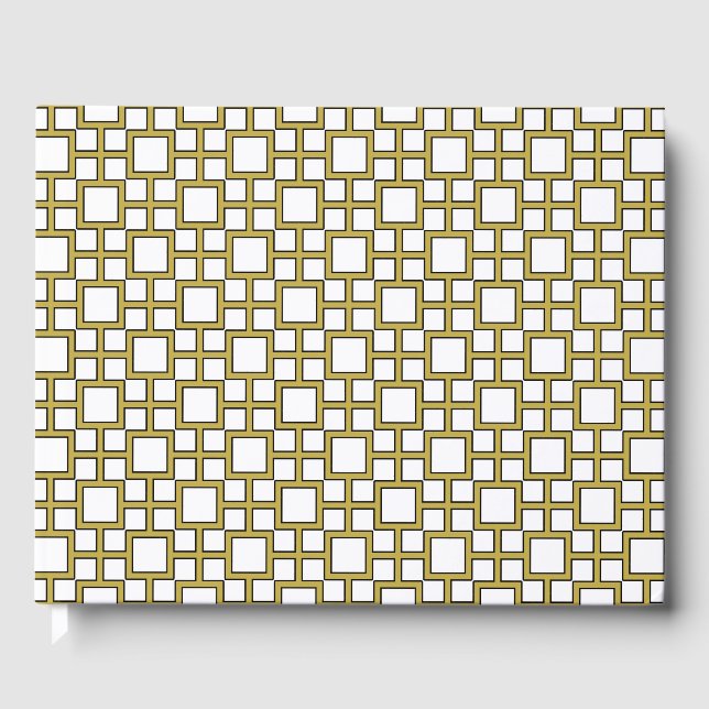 Modern Square Mönster Guld Gästböcker (Framsida)