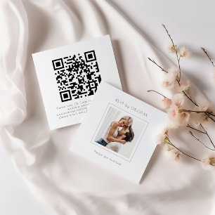 Modern Square Photo Bröllop QR Code OSA Tilläggskort