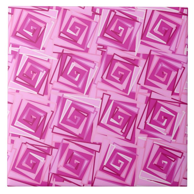 Modern Square Spiral, Orchid och Violet Kakelplatta (Framsidan)