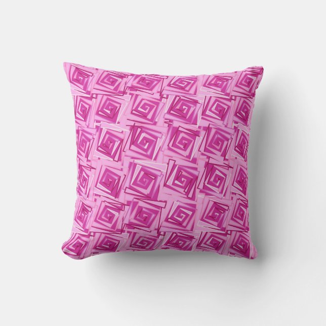 Modern Square Spiral, Orchid och Violet Kudde (Framsida)