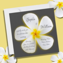 Modern Square White Plumeria Flower, Bröllop