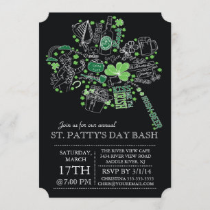 Modern St. Patrick's Day Bash Middag Party Inbjudningar