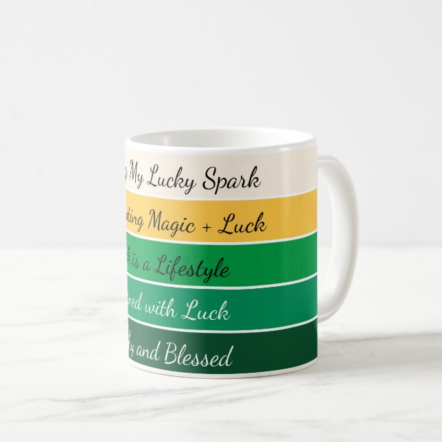 Modern St. Patrick's Day-färgövergång Kaffemugg (Framsida höger)