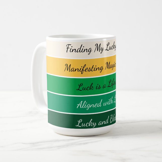 Modern St. Patrick's Day-färgövergång Kaffemugg (Framsida vänster)
