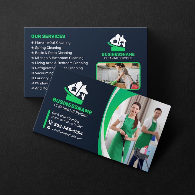 Modern Städhus Städning hushåll Städning Visitkort (Skapare uppladdad)