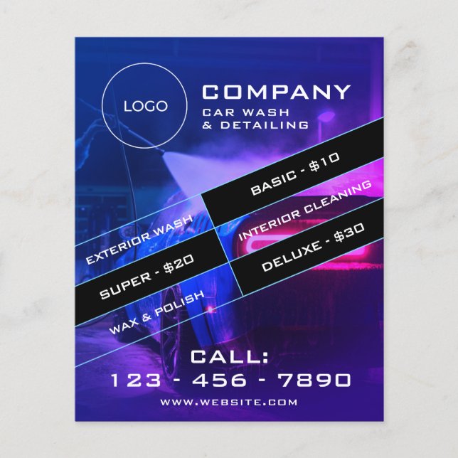 Modern städning bil flygblad (Framsidan)