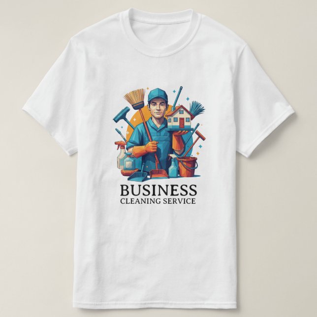 Modern städning hemstädning städtjänst t shirt (Design framsida)
