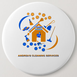 Modern Städning Orange - blå Logotyp Knapp