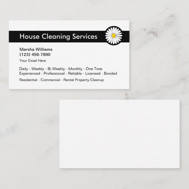 Modern Städning Visitkort (Fram/baksida)