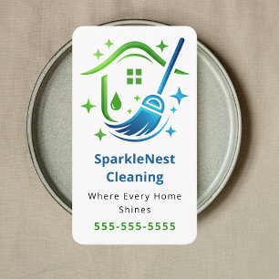 Modern städningsföretag Branding Husstädning Visitkort