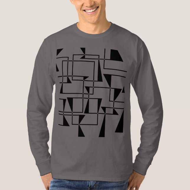 Modern, stads-, fetstil, coolans geometriska mönst t shirt (Framsida)