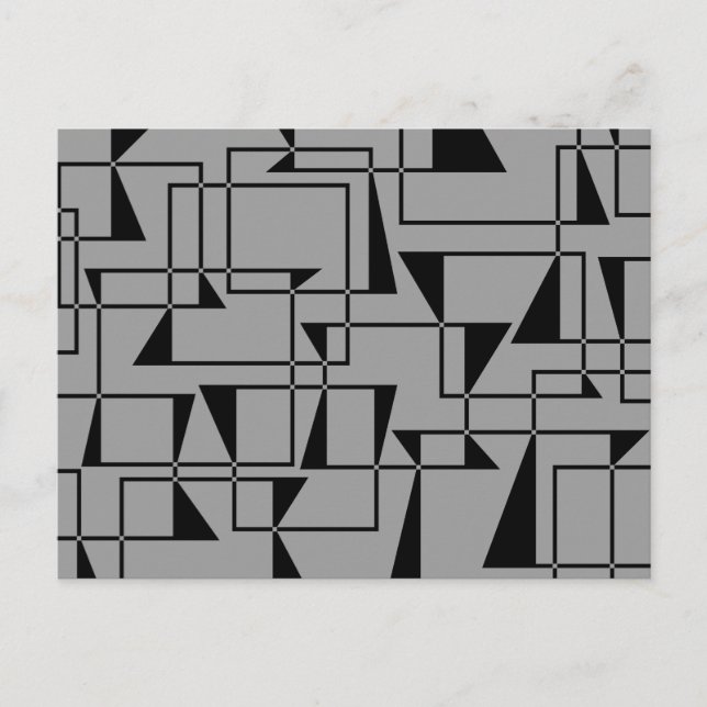 Modern, stads-, fetstil, coolans geometriska mönst vykort (Framsida)