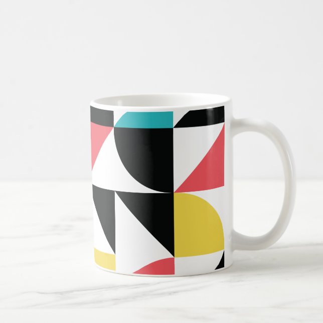 Modern, stadskaraktär, färglös, roligtens geometri kaffemugg (Höger)