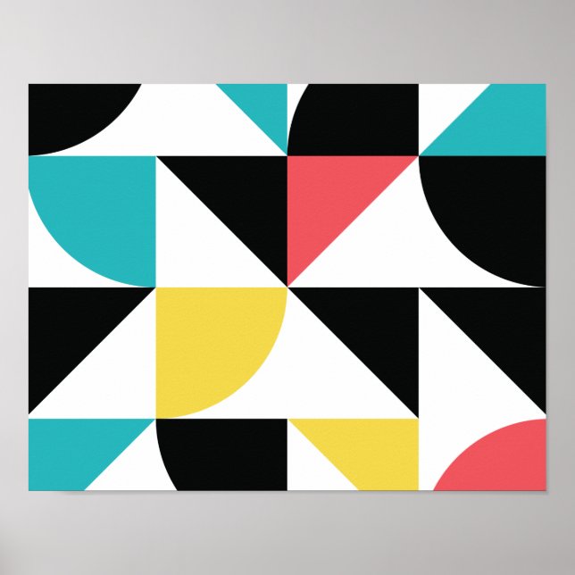 Modern, stadskaraktär, färglös, roligtens geometri poster (Framsidan)