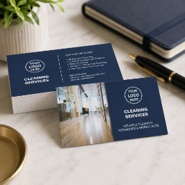 Modern städtjänst Foto Logotyp Marinblå Visitkort