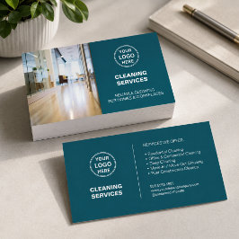 Modern städtjänst Foto Logotyp Teal Visitkort