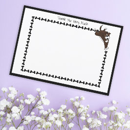 Modern staffi-lab Hund Bone Black White-platta Tack Kort