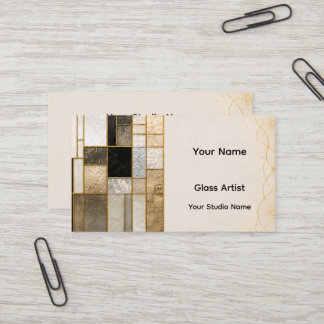 Modern Stained Glass Business Card | Luxury Salon  Visitkort