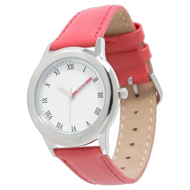 Modern Stainless Steel Watch for Kids in Red Armbandsur (Vinklad)