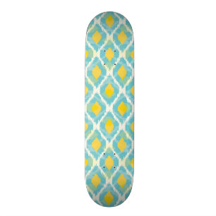 Modern stam- mode för ikatblåttgult skateboard bräda 20,5 cm