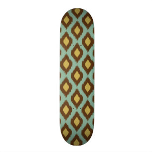 Modern stam- modern ikatblåttgult mini skateboard bräda 18,7 cm