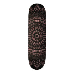 Modern stam- rosa guld- mandaladesign skateboard bräda 19,5 cm