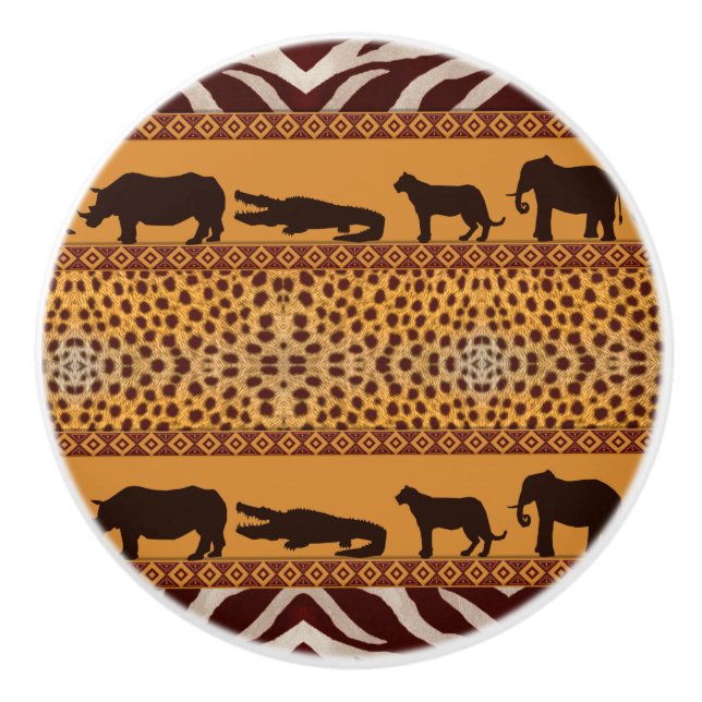 Modern stamafrikansk Cheetah Mönster Animal Print Knopp (Framsidan)