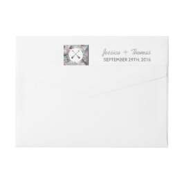 Modern stamfjädrar Bohemian Bröllop Etikettband