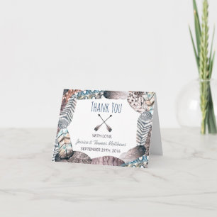 Modern stamfjädrar Bohemian Bröllop Tack